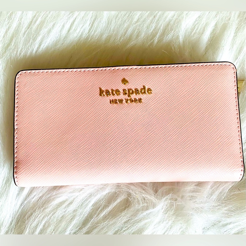 Kate Spade Large Slim Bifold Wallet Chalk Pink